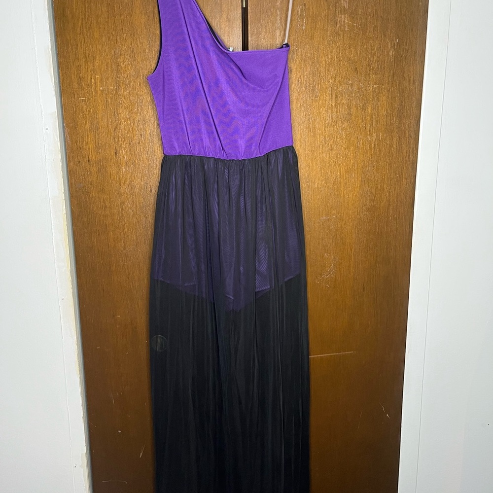 One shoulder romper dress